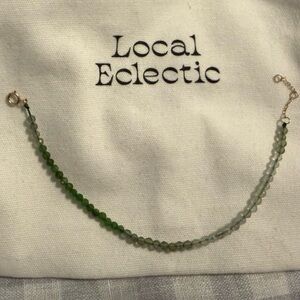 Local Eclectic Solid Gold Crystal Bracelet for Manifestation - Protection Green